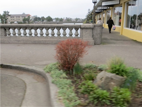 an impressionistic blur by the river bridge