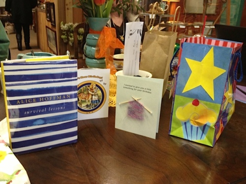birthday book and cards