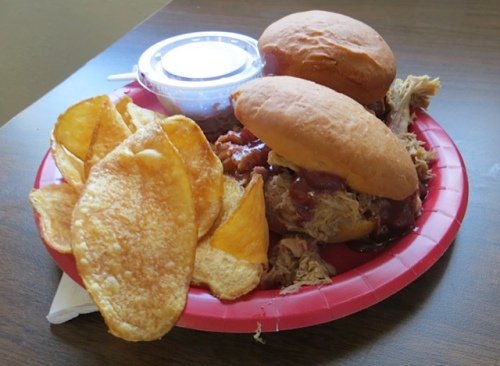 Kathleen's pulled pork sandwich with cranberry BBQ sauce
