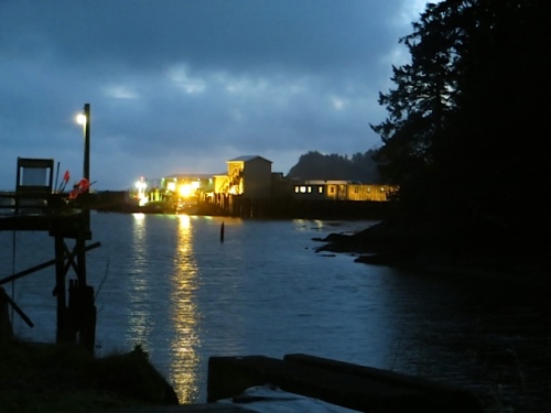 view from the crab pot tree to the southwest and Ilwaco Landing