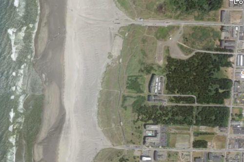 satellite view of beach approach roads