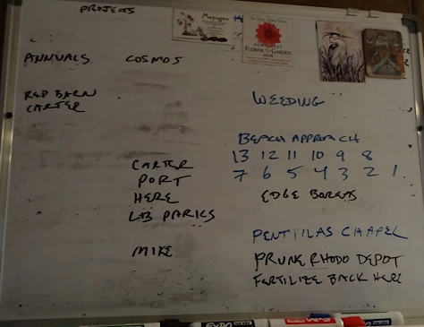the work board...with the annuals list getting noticeably shorter