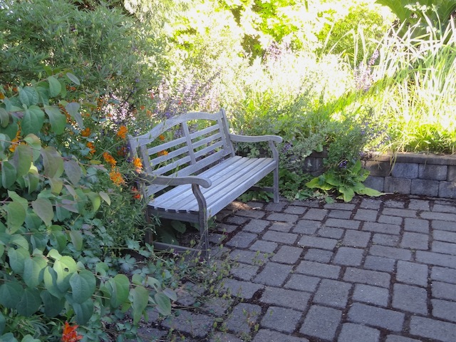 sit spots can be found throughout the garden
